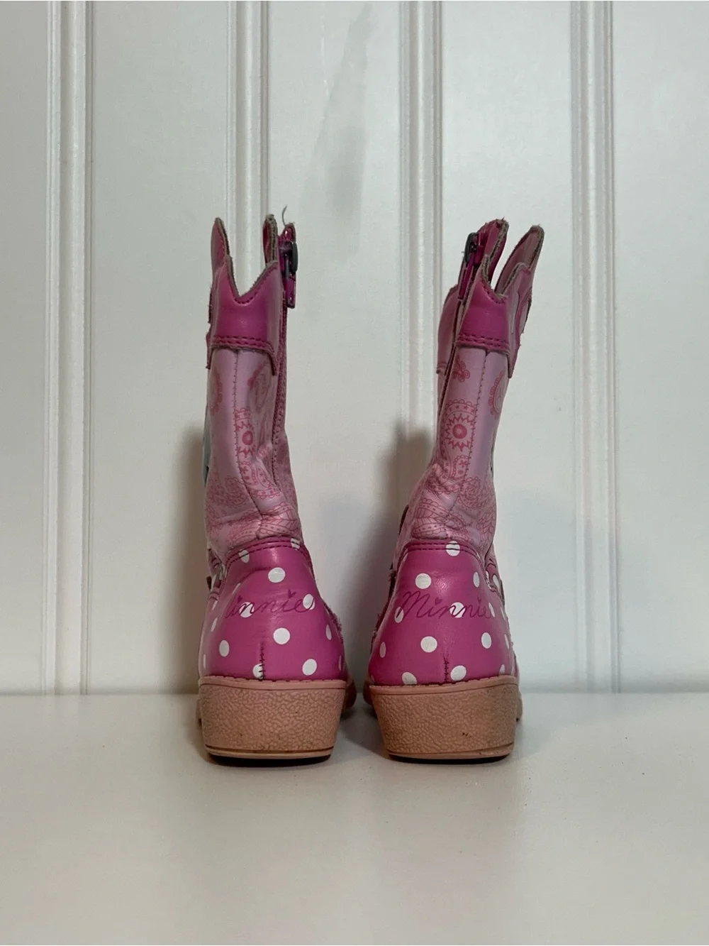 Disney Minnie Mouse Pink Girls Western cowboy boots